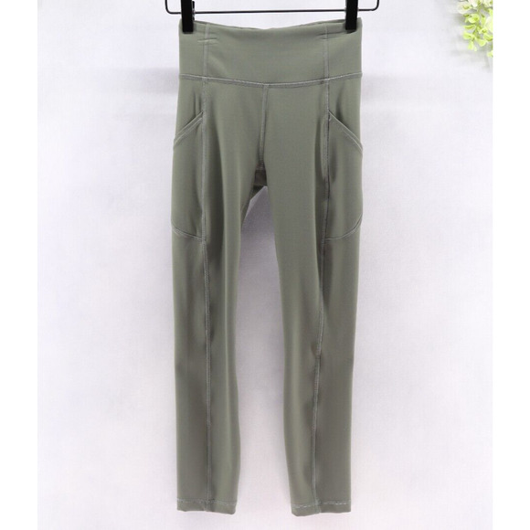 Lululemon Women's Invigorate High Rise Crop 23 Smoke Spruce Sz 2 - Picture 1 of 9